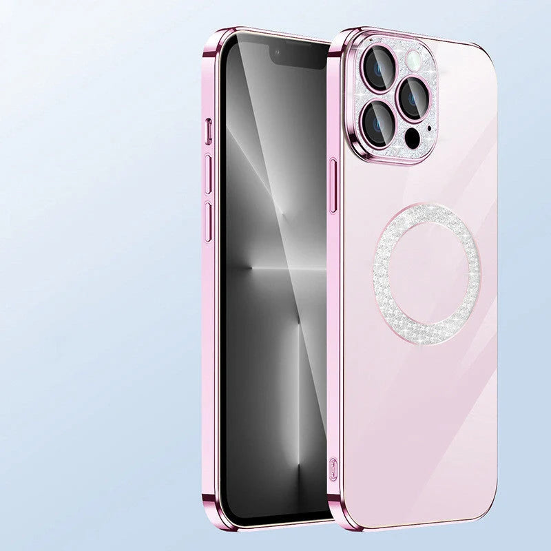 Electroplated TPU iPhone case with built-in lens protection in various colours
