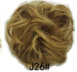 Synthetic wavy curly messy hair bun for women, 12cm diameter, high-temperature wire