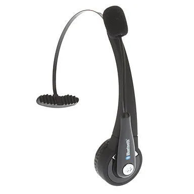 Black and silver Bluetooth wireless headset with headband design and microphone for PS3 and mobile phone voice calls