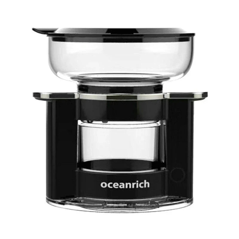 Compact automatic rotary coffee machine with stainless steel strainer for even extraction