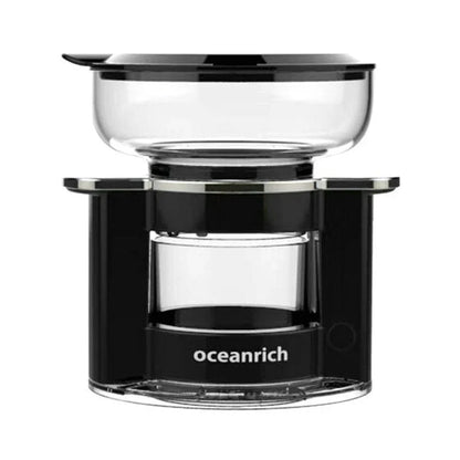 Compact automatic rotary coffee machine with stainless steel strainer for even extraction