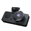 Black HD 1080P car dashcam with touch screen and wide-angle lens for vehicle recording