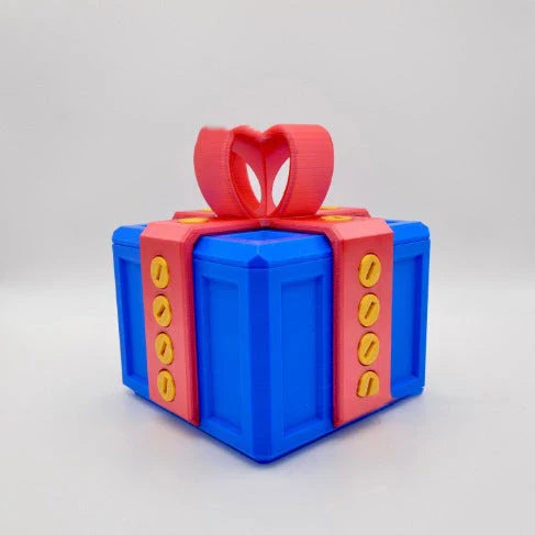 3D printed novelty gift box with a unique 'troublemaking' design, featuring intricate textures and patterns