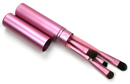 Set of 5 mini eye makeup brushes, 15 cm long, 30 grams, in black gold green pink purple, horse and fiber hair for travel