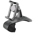 Black car phone holder with 360 degree rotating head and adjustable width mechanism