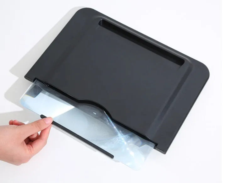 Black and white 12-inch pull-out screen amplifier bracket with Fresnel lens for 3-4x magnification