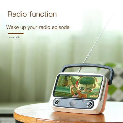 Retro TV card Bluetooth speaker with phone holder in various colors