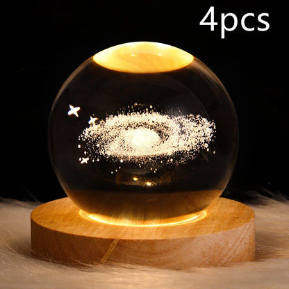 Magical Galaxy Crystal Ball Lamp with captivating 3D celestial lighting effects