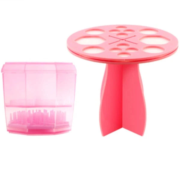 14-hole makeup brush holder in various colours for organizing and drying brushes