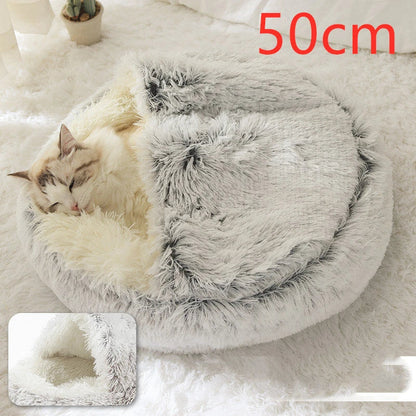 Warm plush pet bed for cats and dogs in various colours and sizes