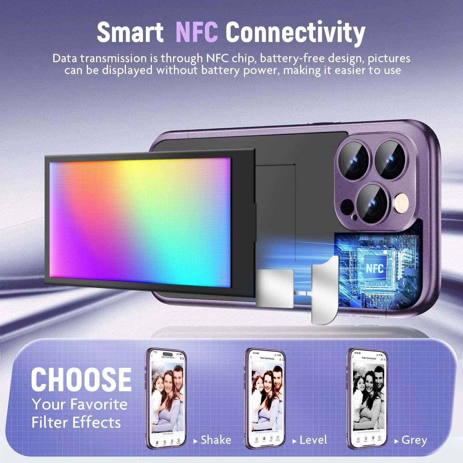 IPhone15 PRO PROMAX NFC Ink Screen Flip Phone Case with custom design