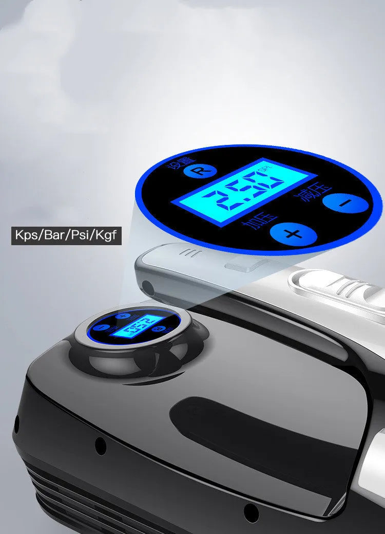 Four-in-one wireless car vacuum cleaner with air pump, ABS plastic body, and crevice nozzle