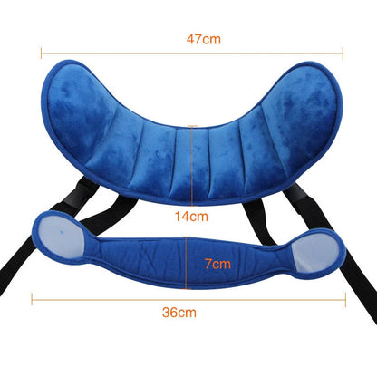 Adjustable car seat head support for babies and kids in various colors