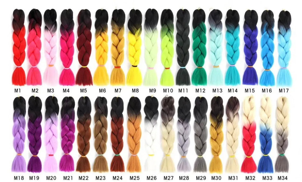 24-inch ombre synthetic braiding hair extensions in pre-stretched Yaki texture, 100g pack for long braids