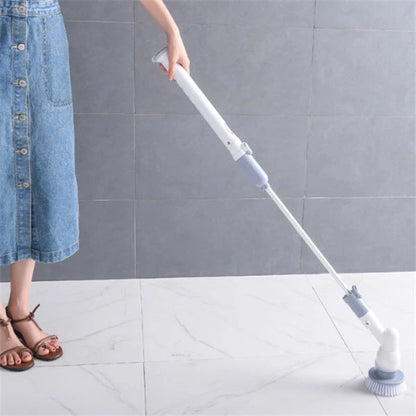 Electrical Toilet Brush with wireless charging and adjustable handle for comprehensive cleaning