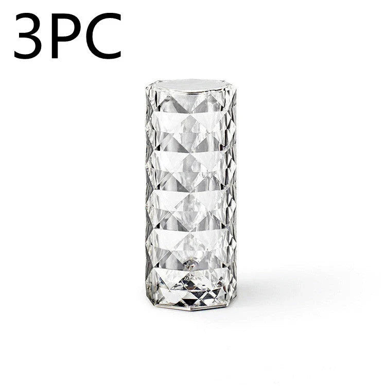 Elegant crystal table lamp with touch control and customizable 16-color lighting