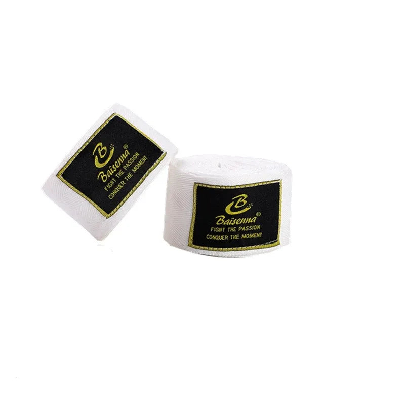 Elastic polyester boxing bandage double pack in black, blue, red, white, yellow, lengths 1.5m to 5m