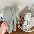 Girls' cotton rabbit print cropped leggings in beige and mixed gray, sizes 80-130cm, spring autumn wear