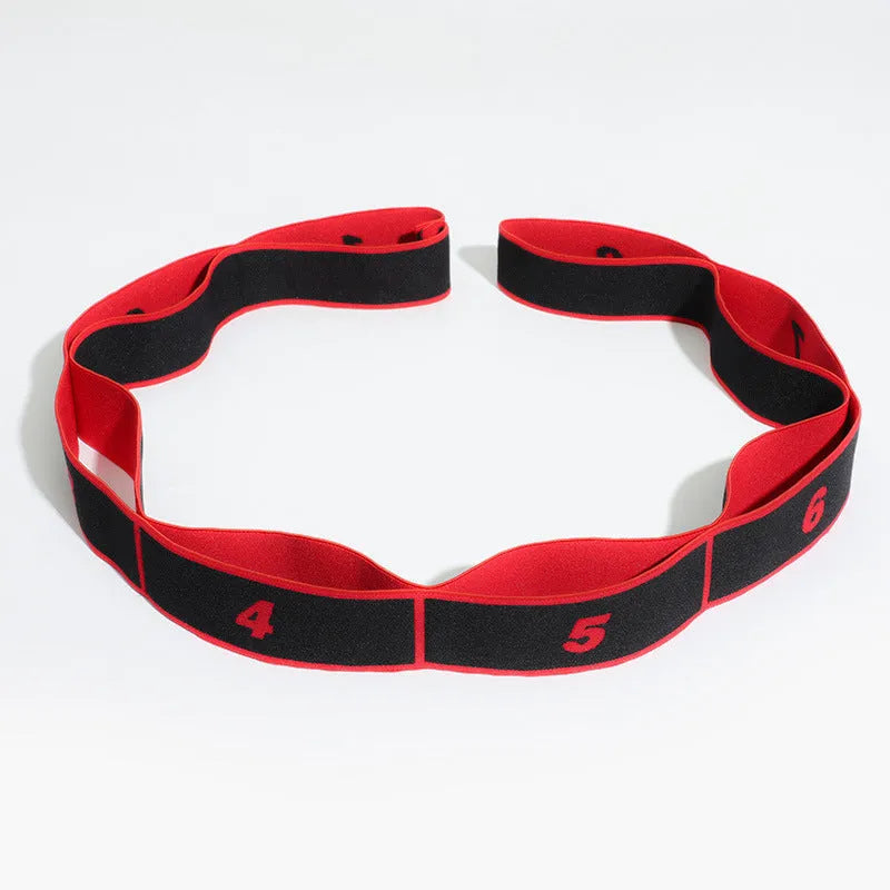 Latin dance stretch band lengthened nine-segment in pink and black, 85cm long, nylon and latex elastic band