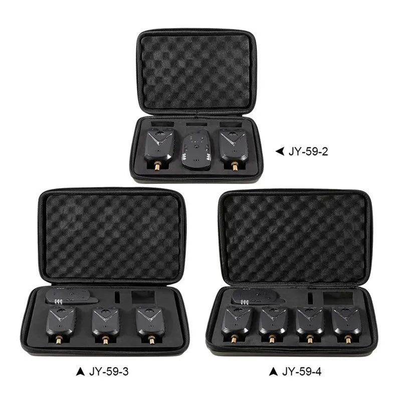 Wireless fishing electronic bite alarm with ABS plastic housing for multi-rod monitoring