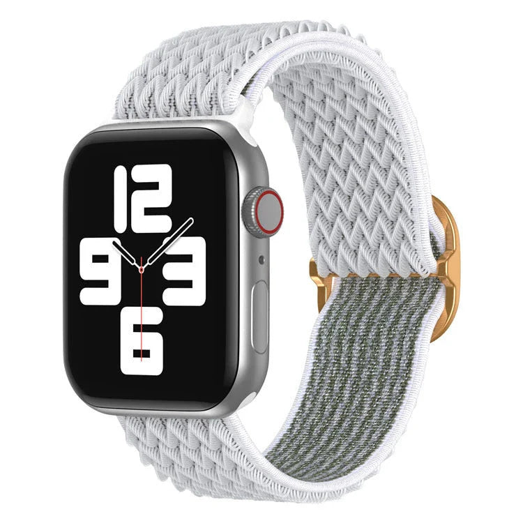 Stylishly Adjustable Apple Watch Strap in Woven Pattern with Customizable Fit