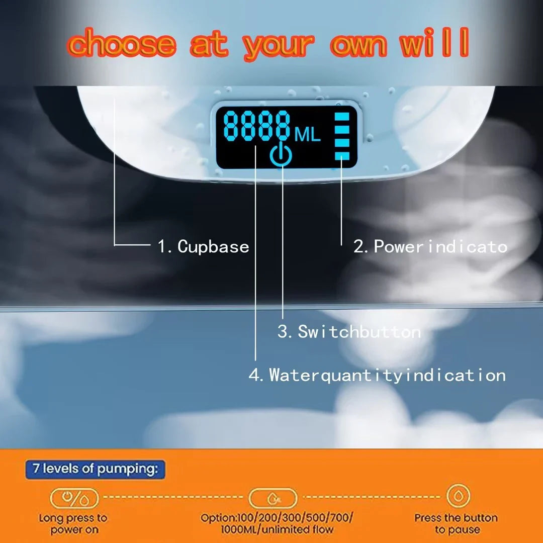 Smart desktop water dispenser with stand for effortless hydration