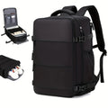 Men's large capacity nylon luggage backpack in black colour with tourist package included