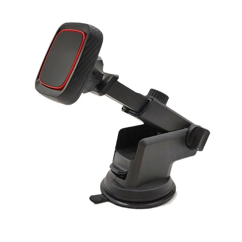 Black car air vent phone holder with long brush mounting mechanism for dashboard placement