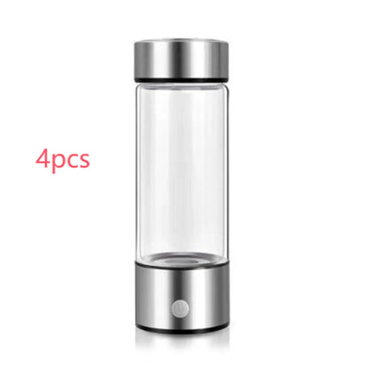 Premium Hydrogen Water Bottle with Rechargeable Generator - Crafted from Borosilicate Glass, Produces Hydrogen-Enriched Water in 3 Minutes, Supports Cellular Health and Nutrient Absorption