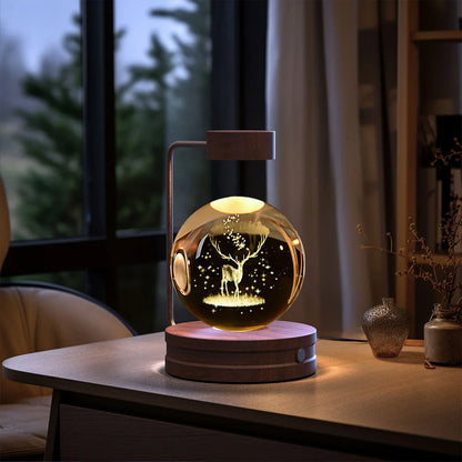 Dazzling crystal ball nightlight with captivating cosmic designs, creating a warm, soothing ambiance in your home