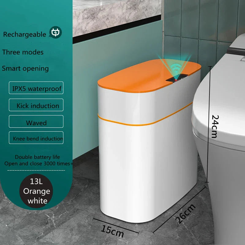 Hands-Free Automatic Trash Can with Odor Control and UV Sterilization for Kitchen, Bathroom, and Office Use