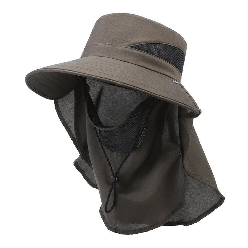 Men's adjustable polyester fisherman hat with a wide brim in army green colour.