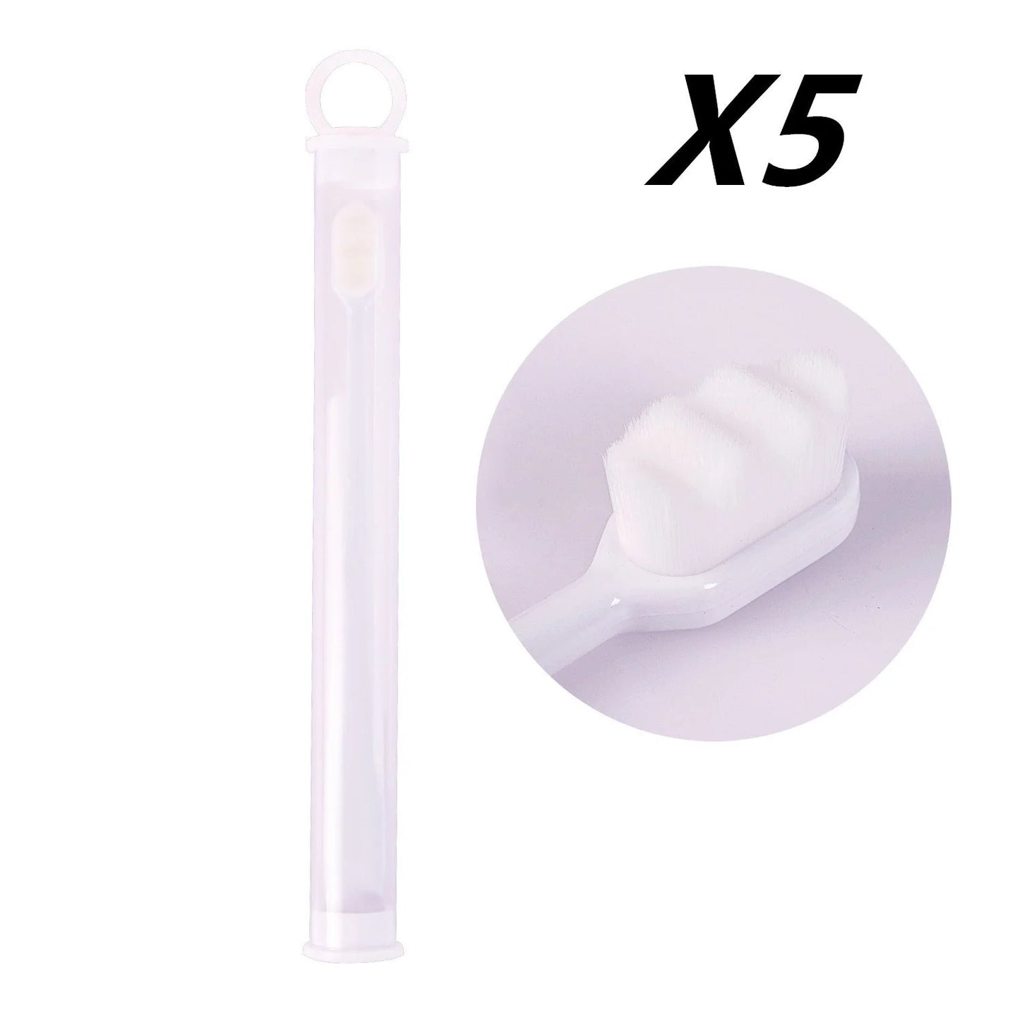 Ultra-fine nylon toothbrush with super soft 2.3cm bristles for sensitive gums