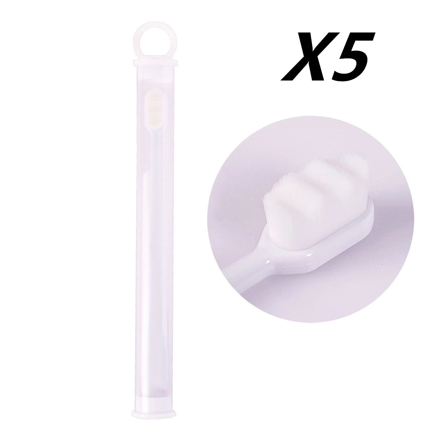 Ultra-fine nylon toothbrush with super soft 2.3cm bristles for sensitive gums