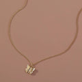 Gold-tone butterfly pendant necklace on a 45cm chain with zinc alloy and electroplate finish