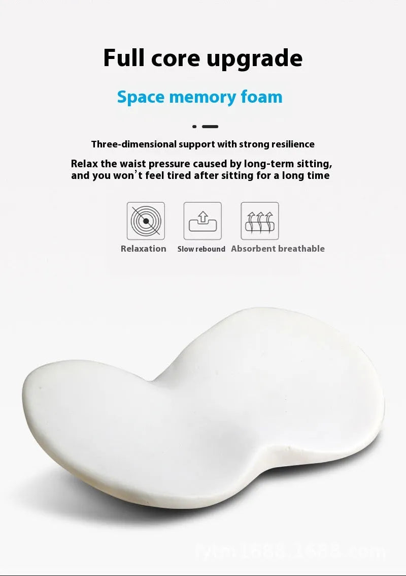 Flat black memory foam car height adjustment cushion on vehicle seat