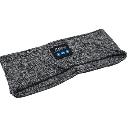 Bluetooth music headband with sleep scarf functionality in grey and black
