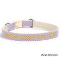 Embroidered phone number anti lost pet collar made from PU in fluorescent green colour for dogs and cats