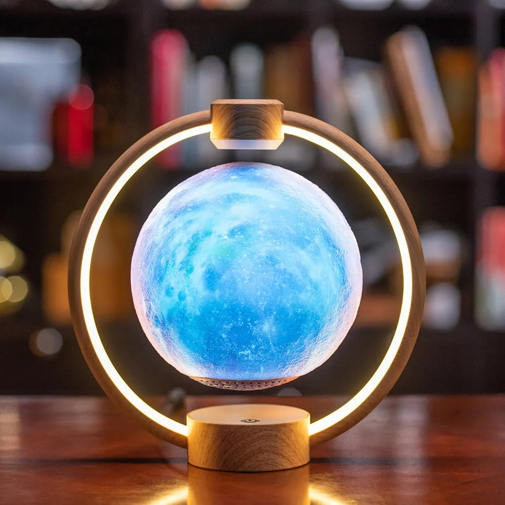 K1-Round Moon Bluetooth Speaker with maglev design and colourful lights