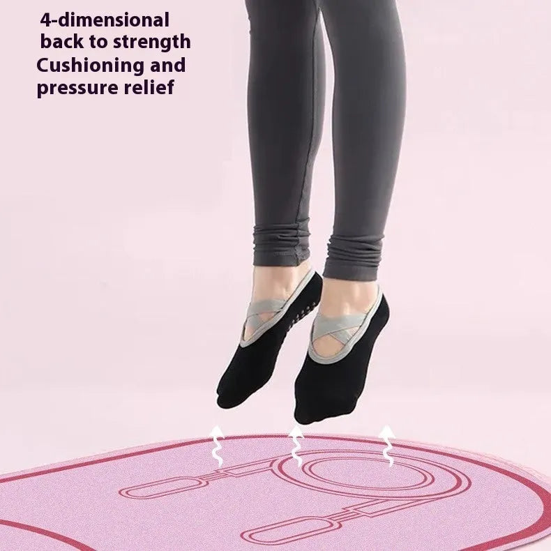 Black non-slip yoga mat with 6mm thickness and faux leather surface for exercise