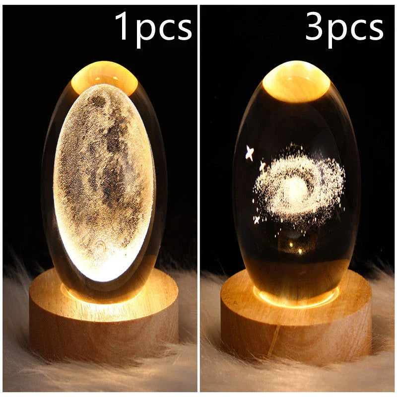 Magical Galaxy Crystal Ball Lamp with captivating 3D celestial lighting effects