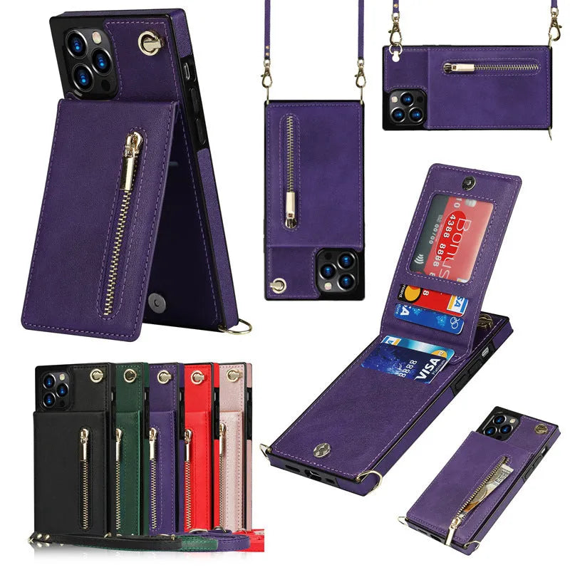 Leather and TPU mobile phone case in solid colours for Samsung and iPhone smartphones.