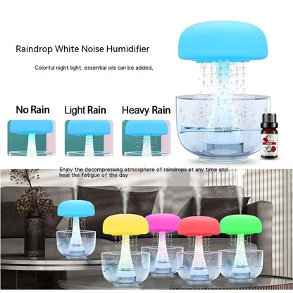 Premium mist humidifier with seven-color ambient lighting, cloud-inspired design, and ultrasonic atomization technology