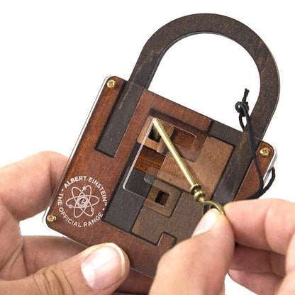 Einstein Lock Wooden Puzzle - Solid Wood Brain Teaser