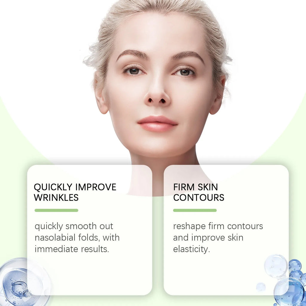 Two facial skin firming care patches with collagen and hyaluronic acid hydrogel formula