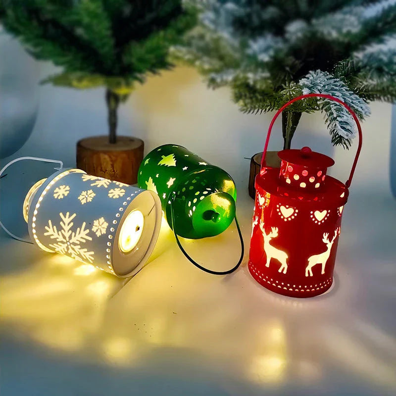 Elegant LED Christmas candle lights in white, green, and red colors with a Nordic-inspired design, creating a cozy and enchanting holiday ambiance.