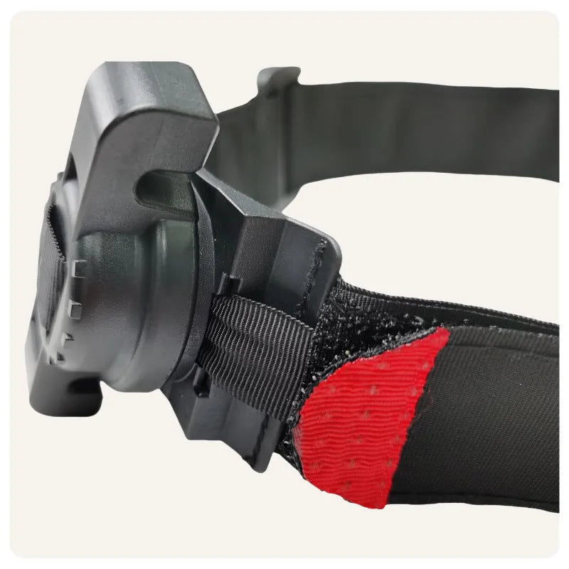 Black nylon outdoor camping tourniquet with rotating buckle, 38x950mm, on a plain background.