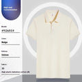 Large size cotton summer work clothes pullover in short sleeve design on a hanger.