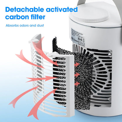 Compact white USB mini air cooler with humidification spray function and control button