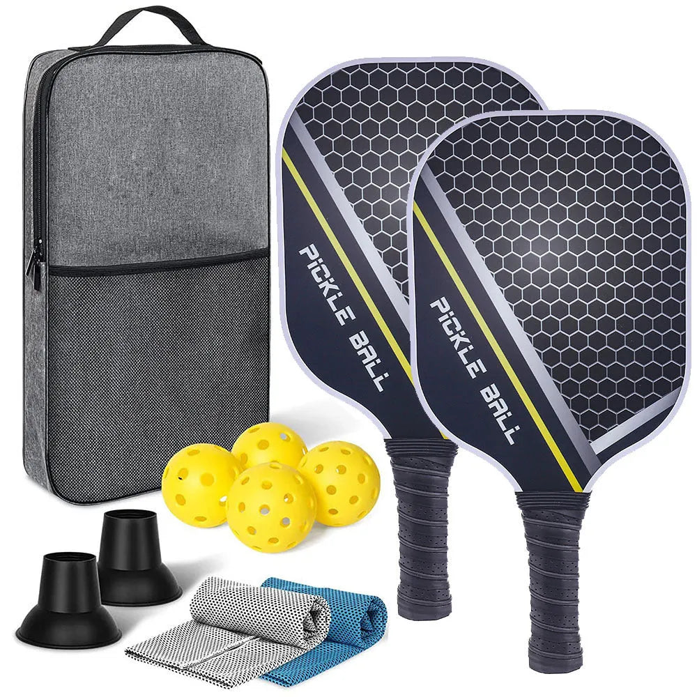 Carbon fibre graphite pickleball racket set with colour printing and bag